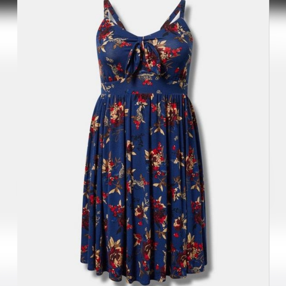 Torrid NWT Floral Blue Dress